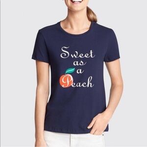 Draper James Sweet As A Peach Graphic T-shirt Navy